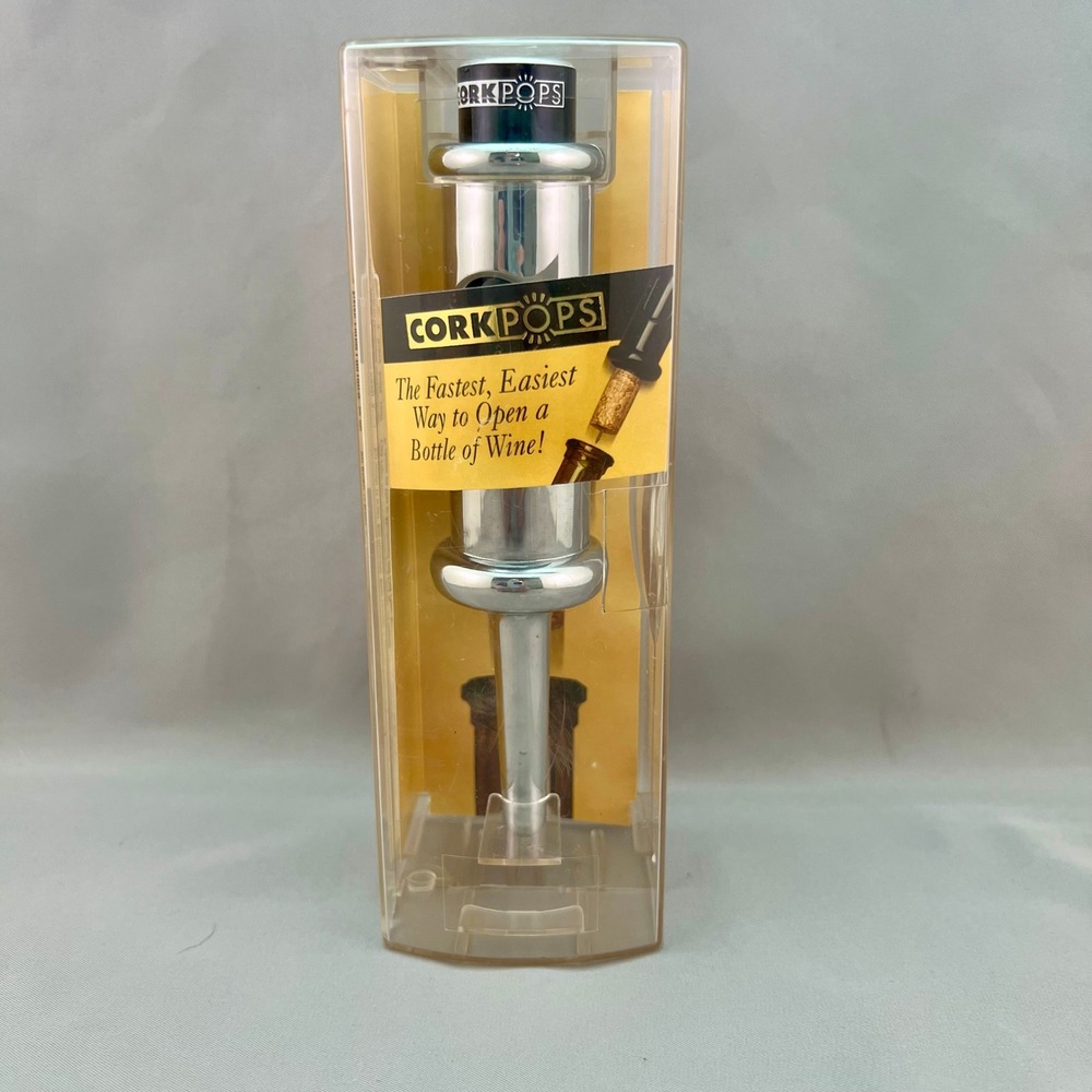 Cork Pops Wine Opener Unisex OS Chrome NEW CO2 Gas Powered Cartridge 2000